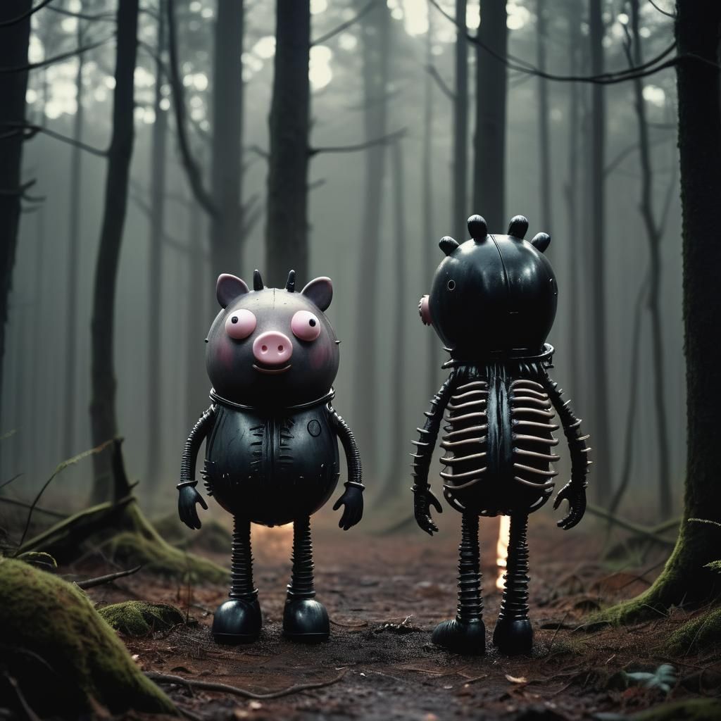 Eerie Xenomorph Hybrid Emerges in Dark Forest