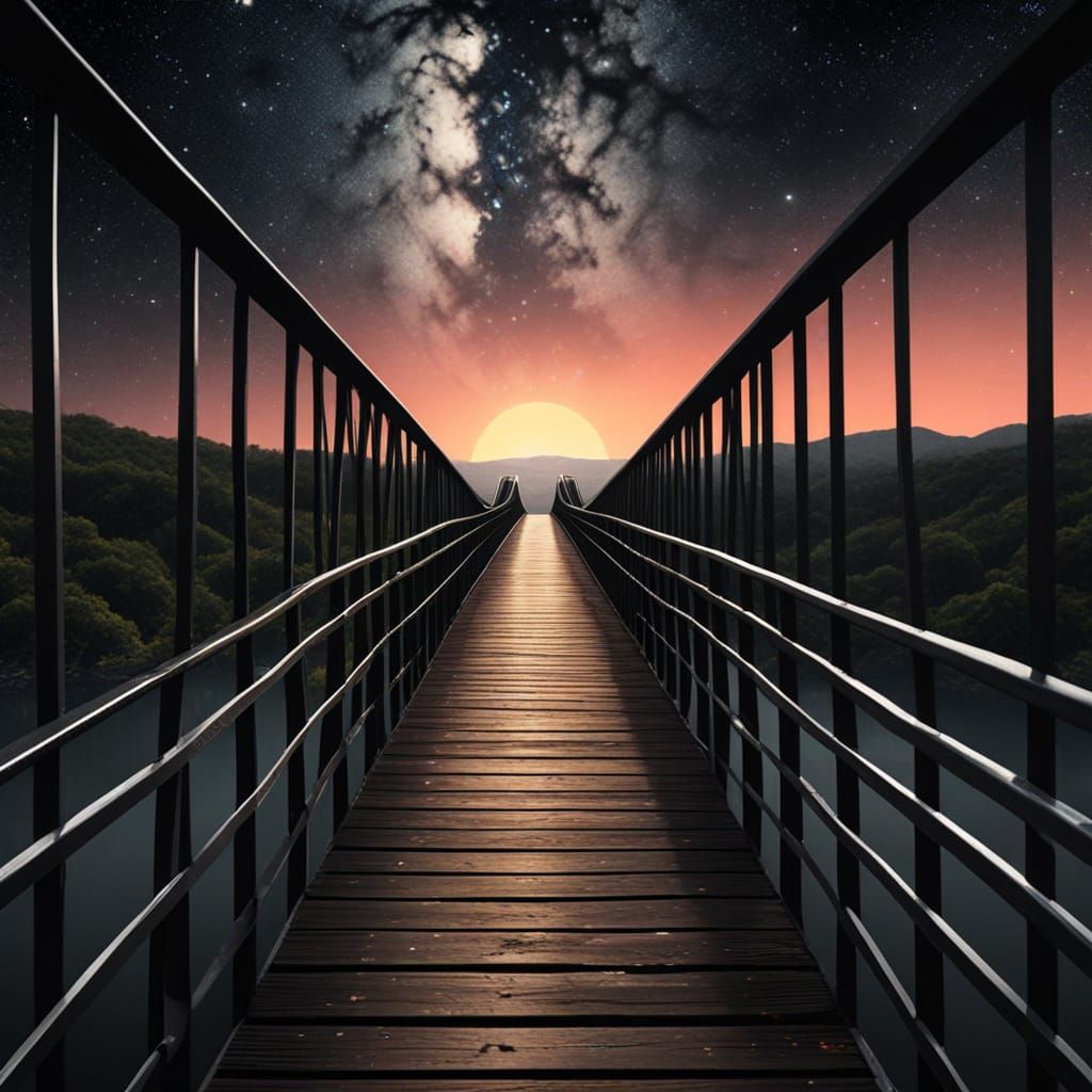 Bridge To Parallel Universe Under Black Sun