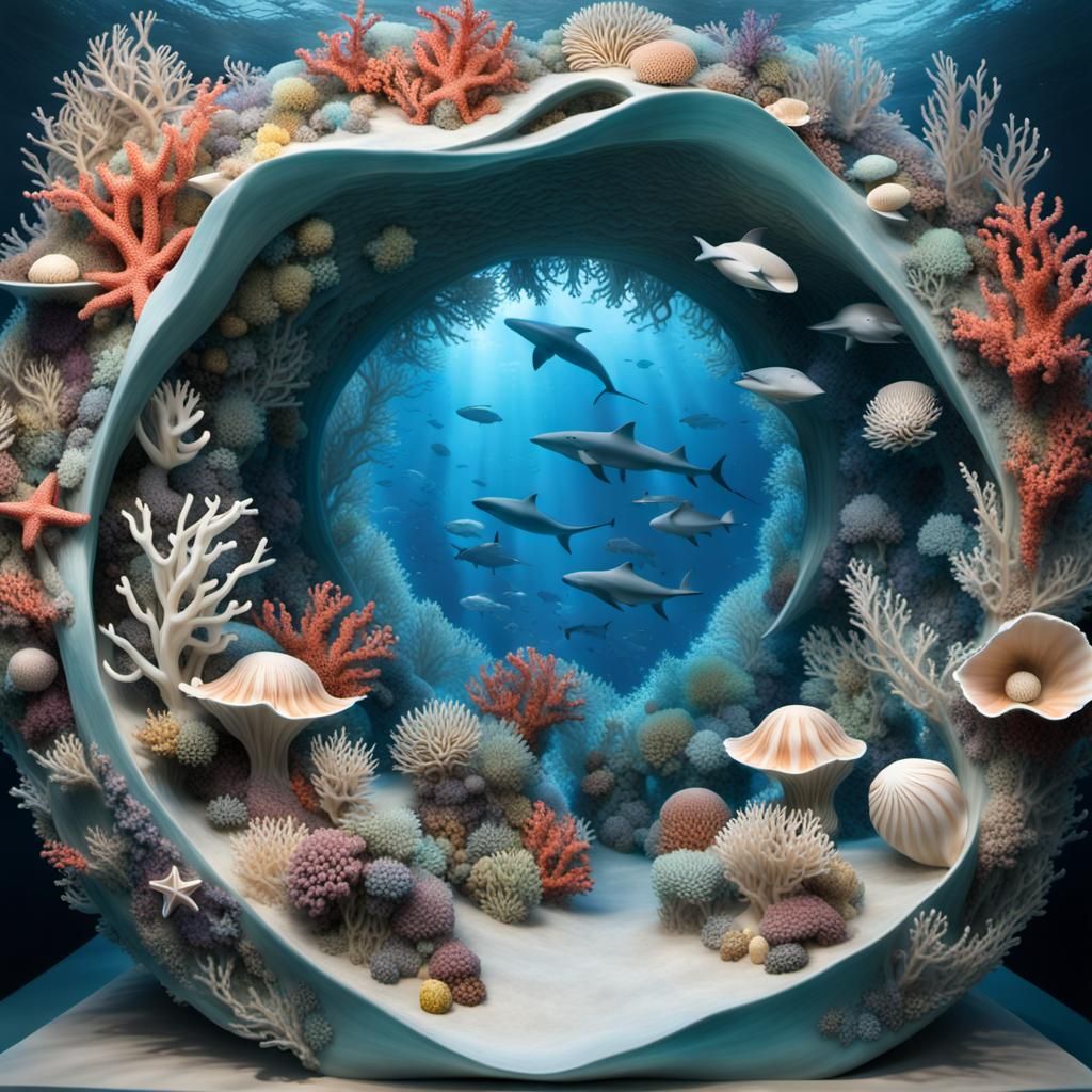 Underwater Vortex Masterpiece in Impressive Watercolor Style