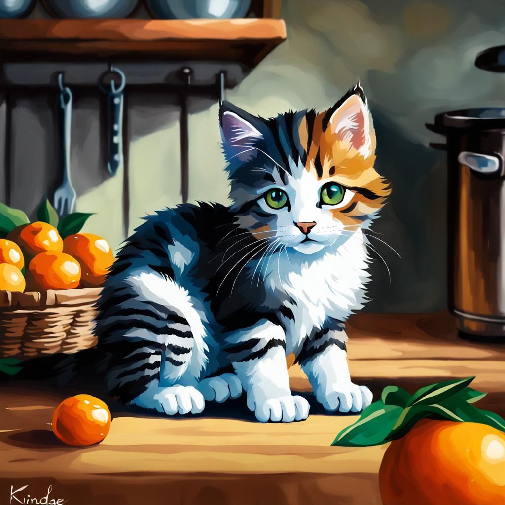 Whimsical Village Scene in Vibrant Colors