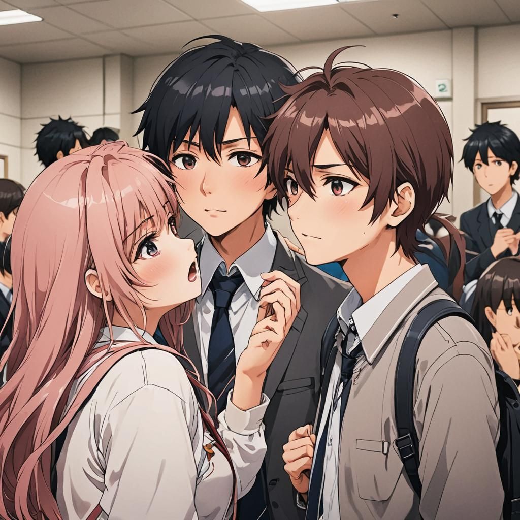 Anime Girl Blushes at School Bully's Charm