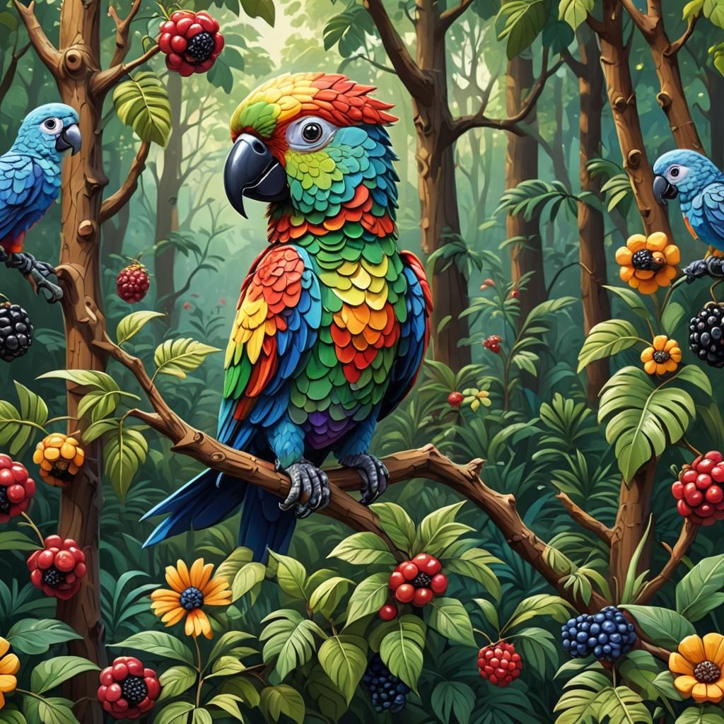 Cute cartoon parrot