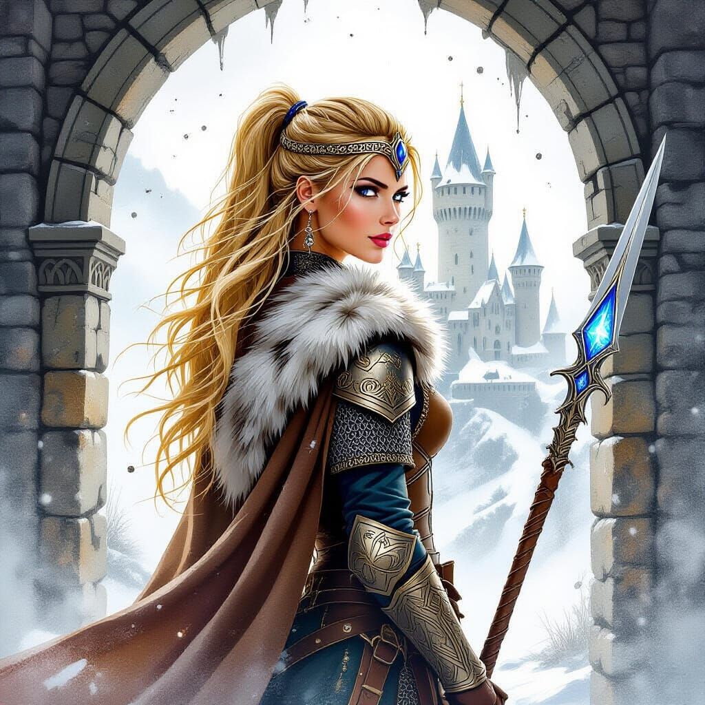 Norse Goddess Beckons From Snowy Portal