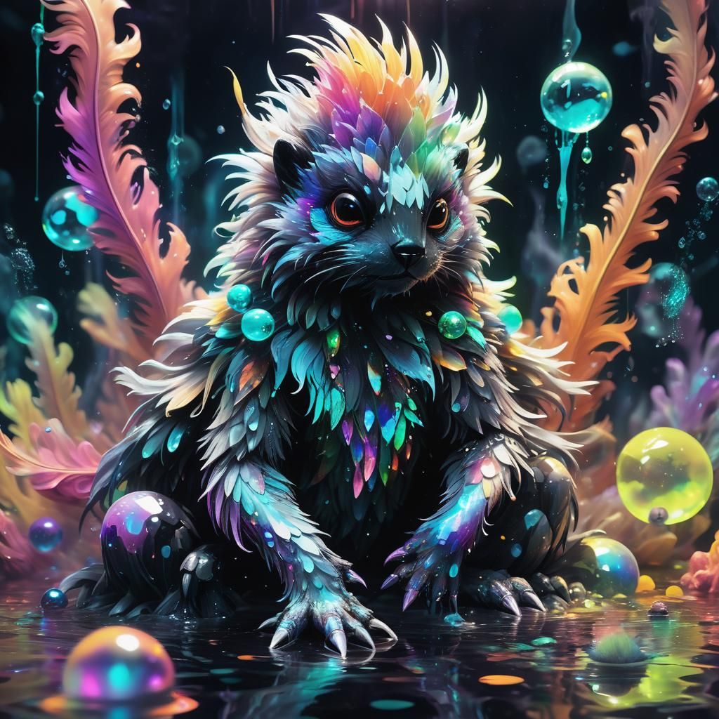 Surreal, Hyperrealistic Creature in a Smoke-Filled Room