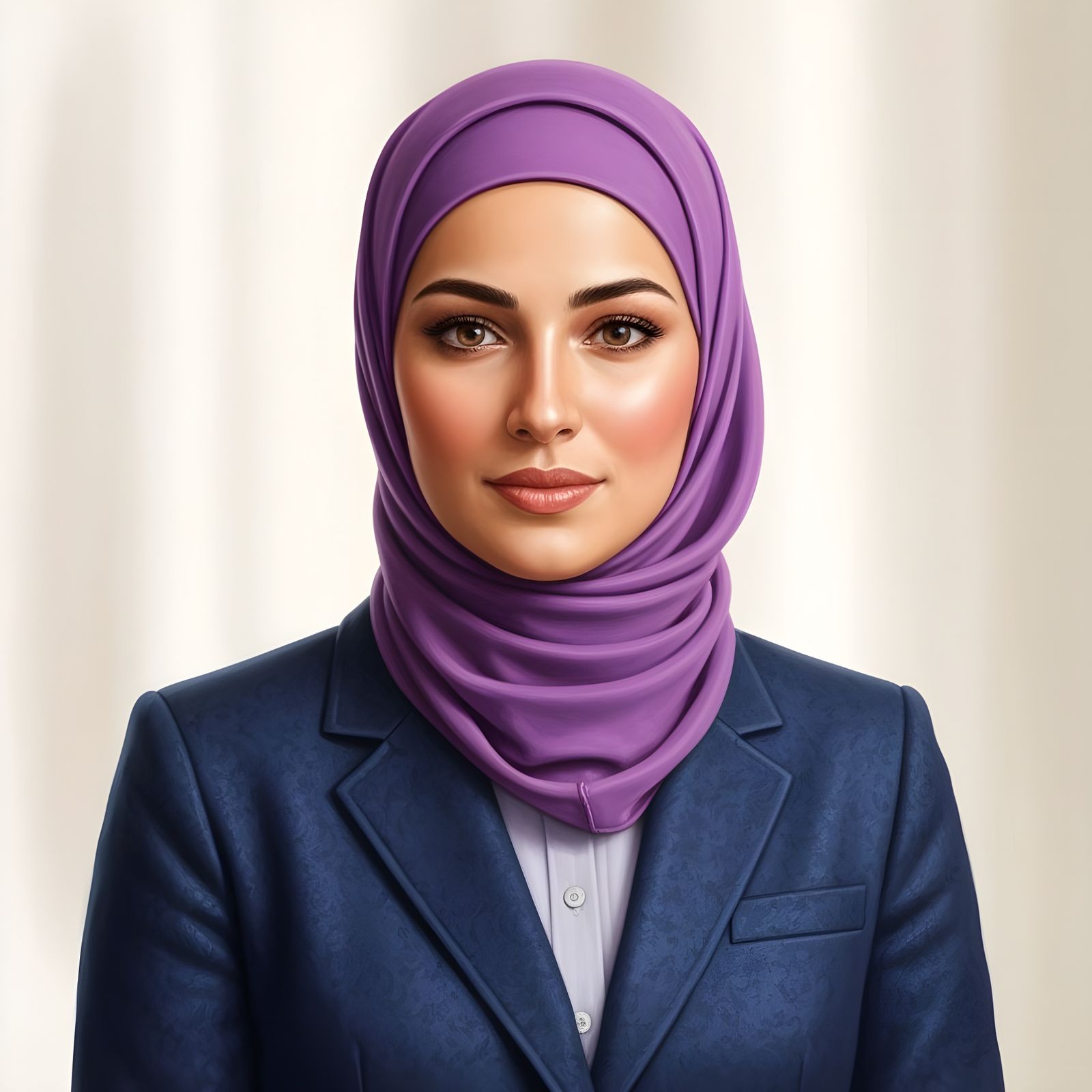 German Hijabi Businesswoman Portrait Painting