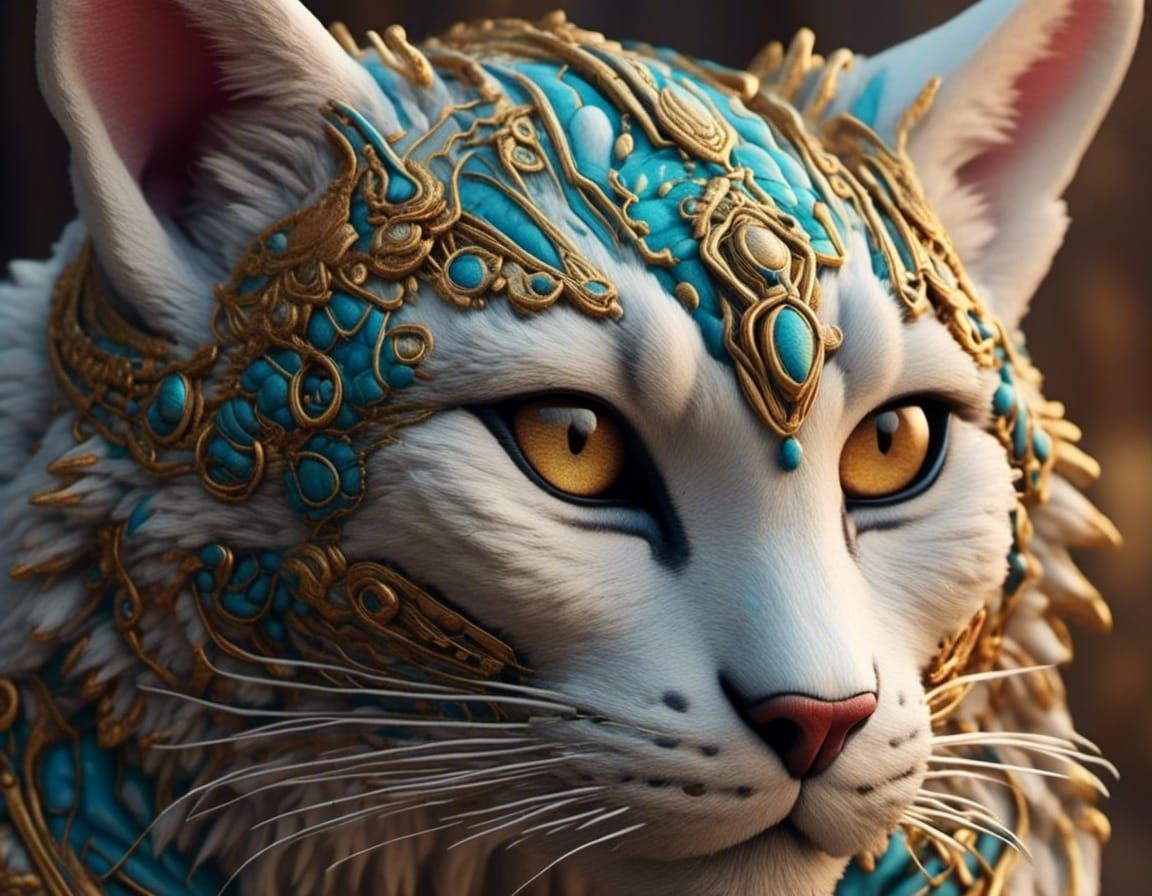 Hyper Realistic Warrior Cat Portrayal