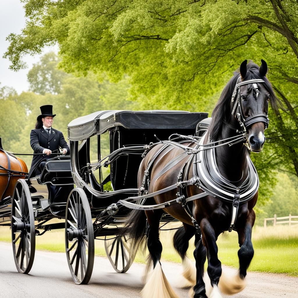 Elegant Friesian Horse in Haute Equestrian Style