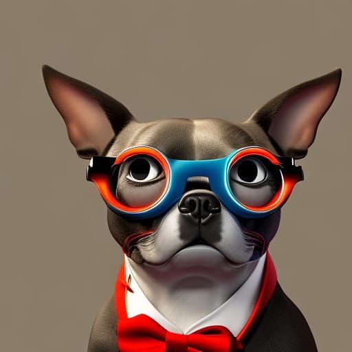 Boston Terrier in Pixar-Inspired Goggles