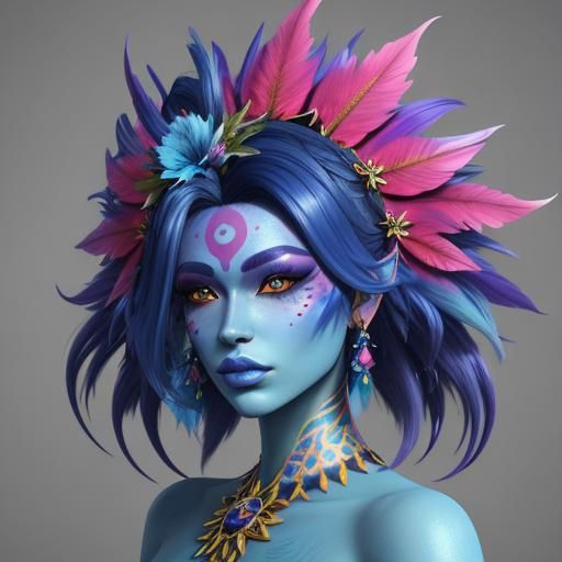 Mystical Dragon Goddess in Vibrant Rainbow Hues