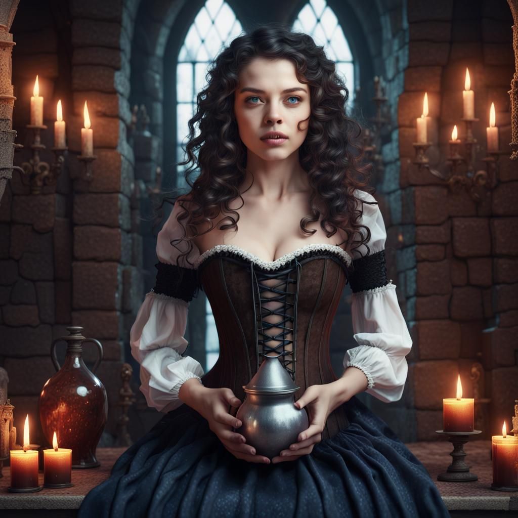 Fair Maiden of the Mystic Tower, in Medieval Fantasy Art