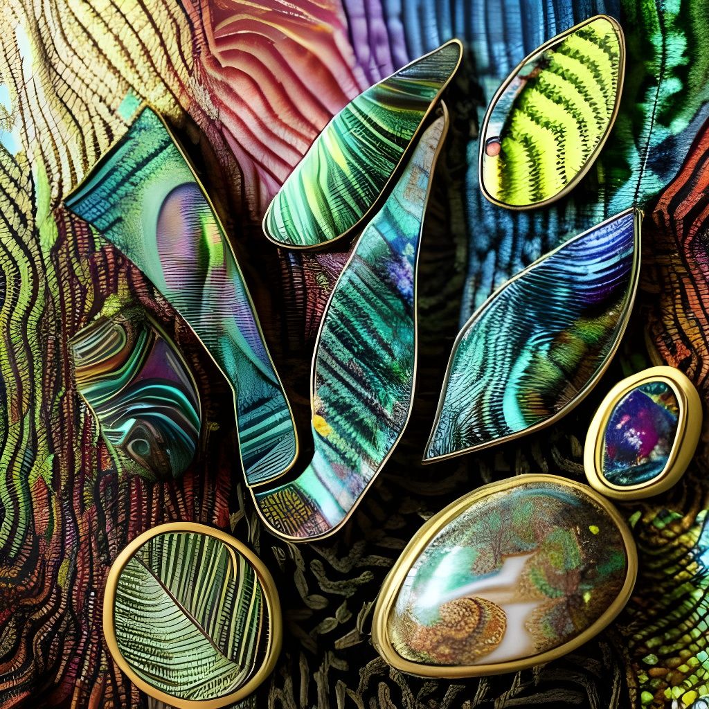 Vibrant Gum Leaves in Exquisite Crochet Tapestry Setting