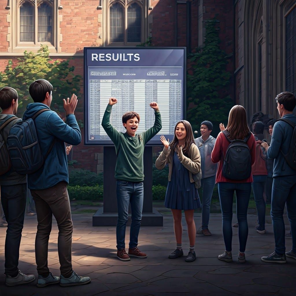 Joyful College Students Celebrate Academic Success in a Vibr...