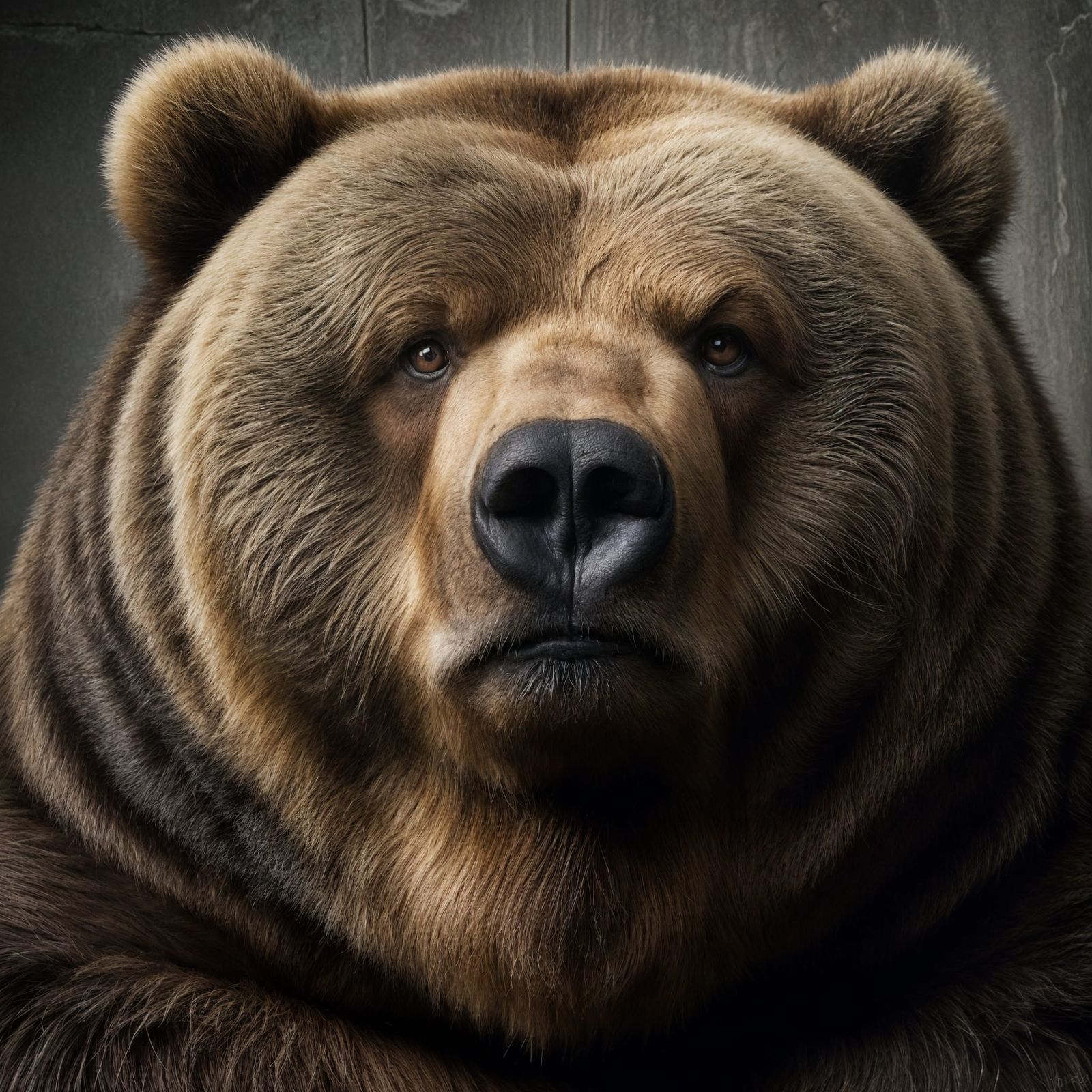 Sarcastic Kodiak Bear Portrait in Antique Photographic Style
