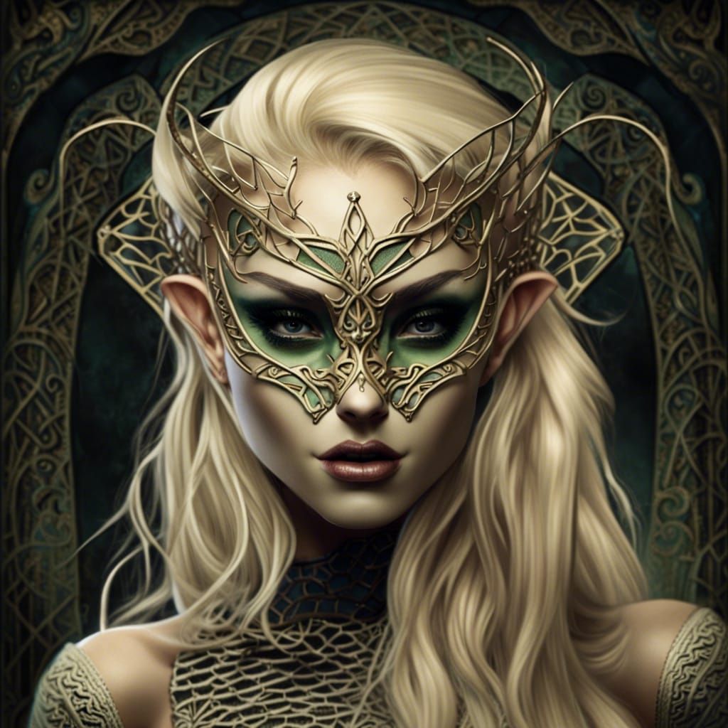 Mysterious Venetian Masked Siren