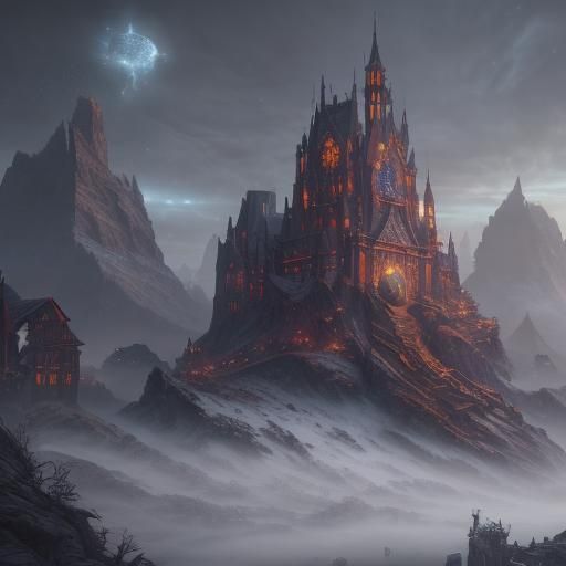 Surreal Winter Wonderland in Vibrant Colors