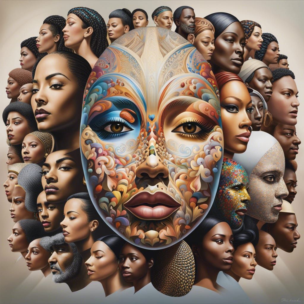 Harmonious Faces in Unity: A Surreal Celebration of Diversit...