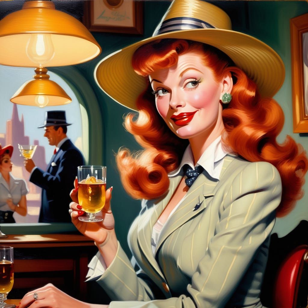 Vintage Glamour Goddess with Elf Ears in Noir Style