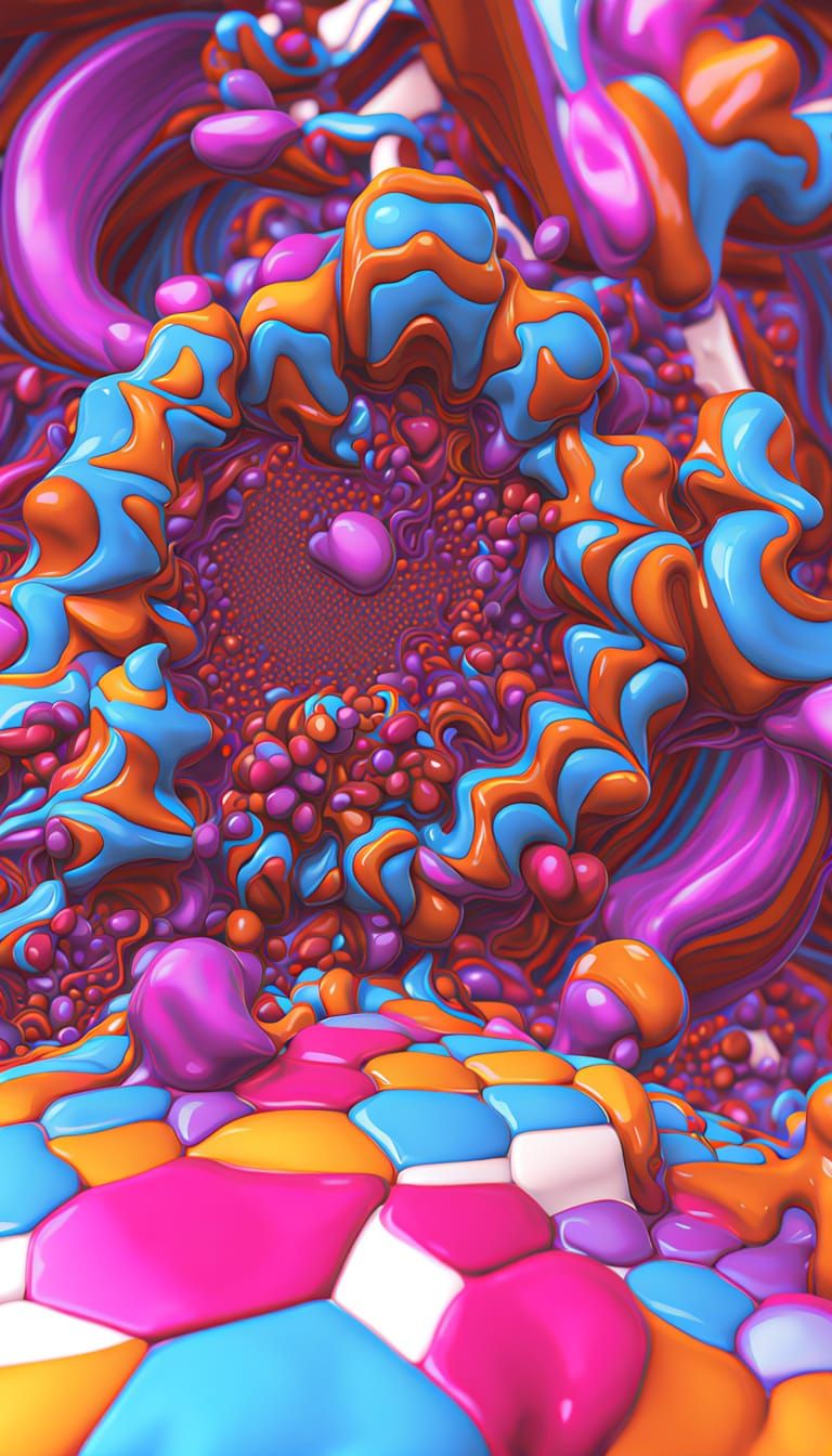 Psychedelic Molecule Visuals in Hyperrealism Style