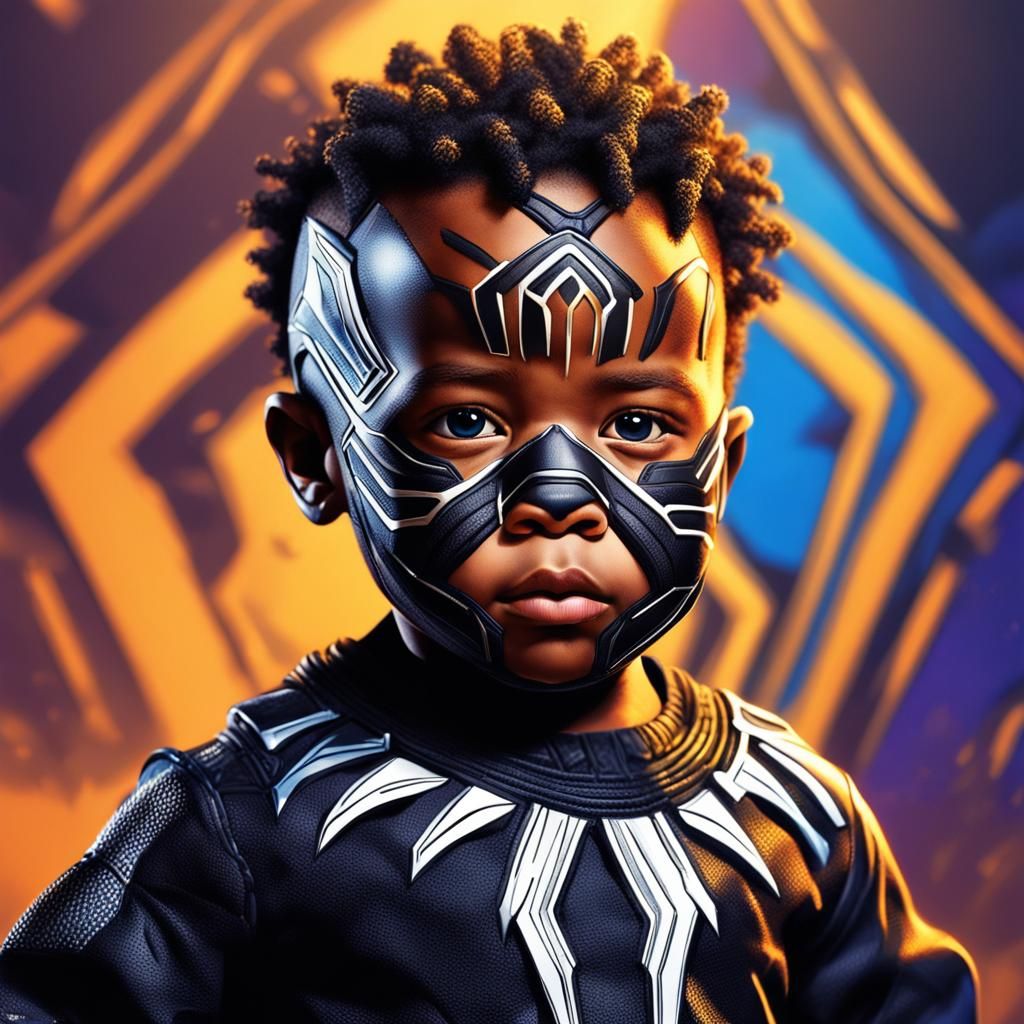 Hyperrealistic Wakandan Warrior Baby Boy