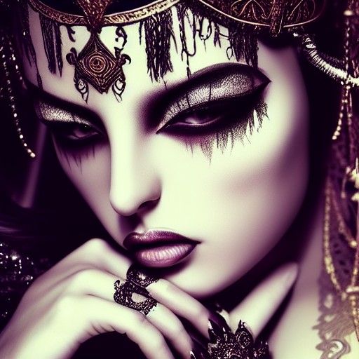 Mysterious Dark Fantasy Belly Dancer Under Twilight