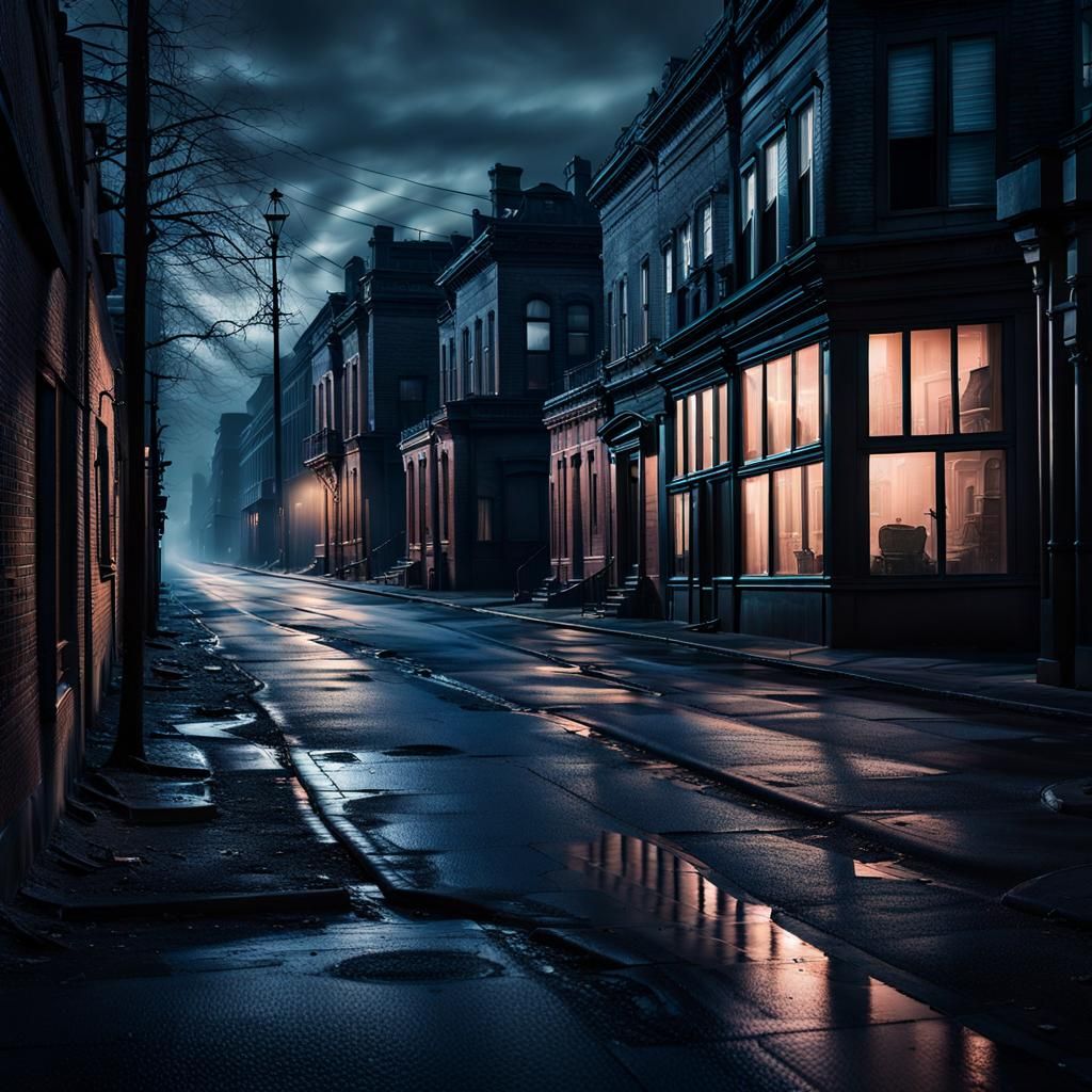 Eerie Twilight Neighborhood in Liminal Spaces