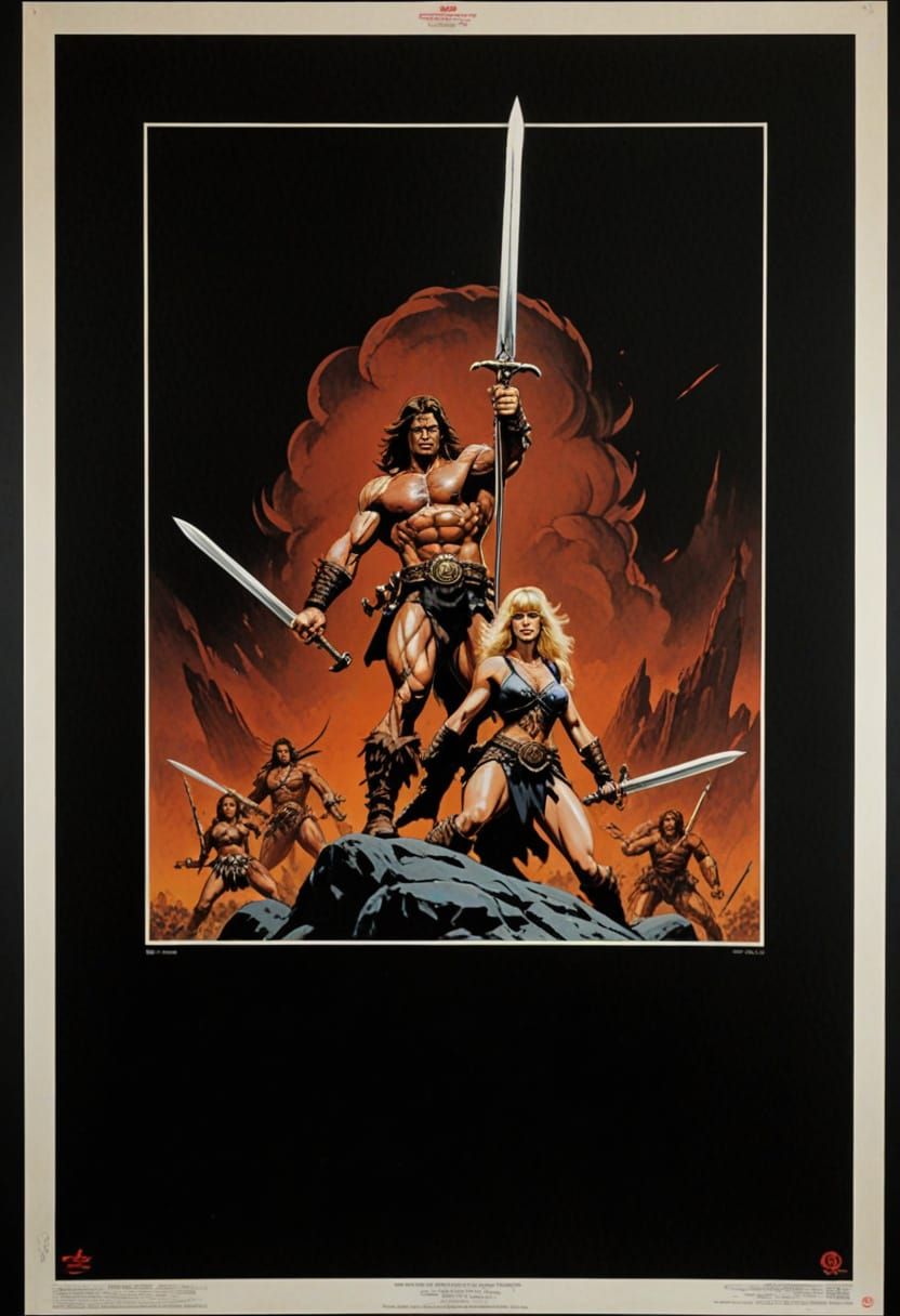 Conan in Triumphant Glory as Fantasy Movie Poster