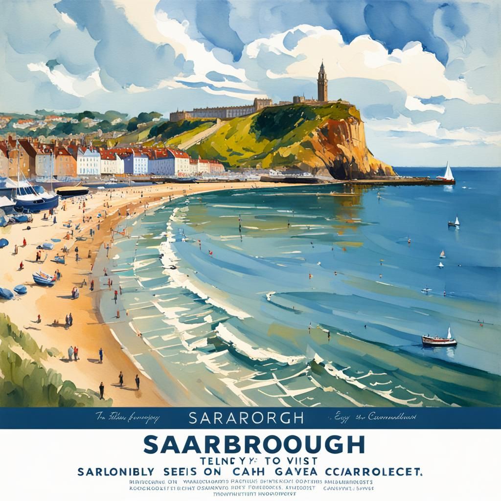 Vibrant Scarborough Poster in Impressionist Style