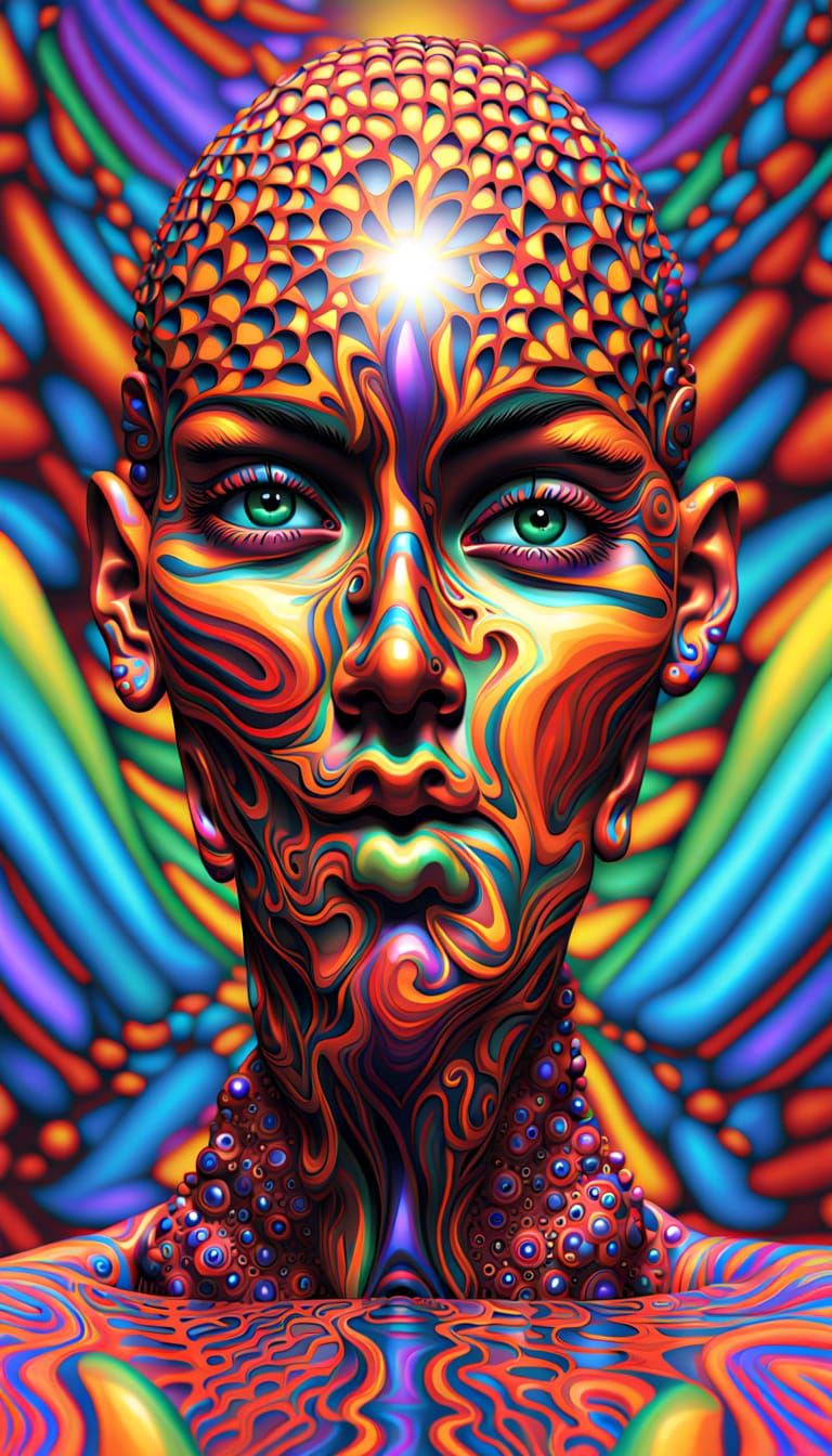 Hypnotic Op Art with Vibrant Colors and Sharp Lines