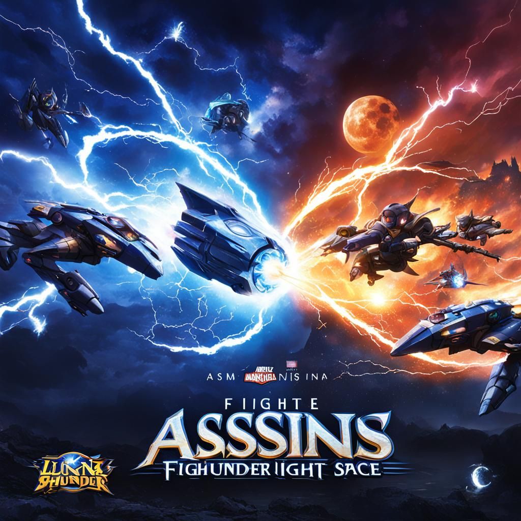 Lunar Eclipse in a Fierce Thunderous Landscape