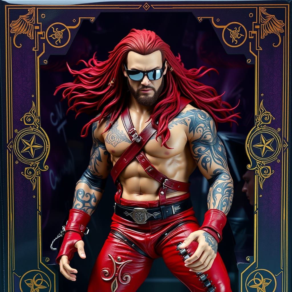 Cyberpunk Wrestler in Dark Fantasy Packaging
