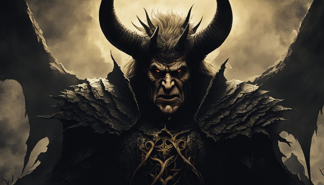 Donald Trump as Weak Devil in Dark Fantasy Art