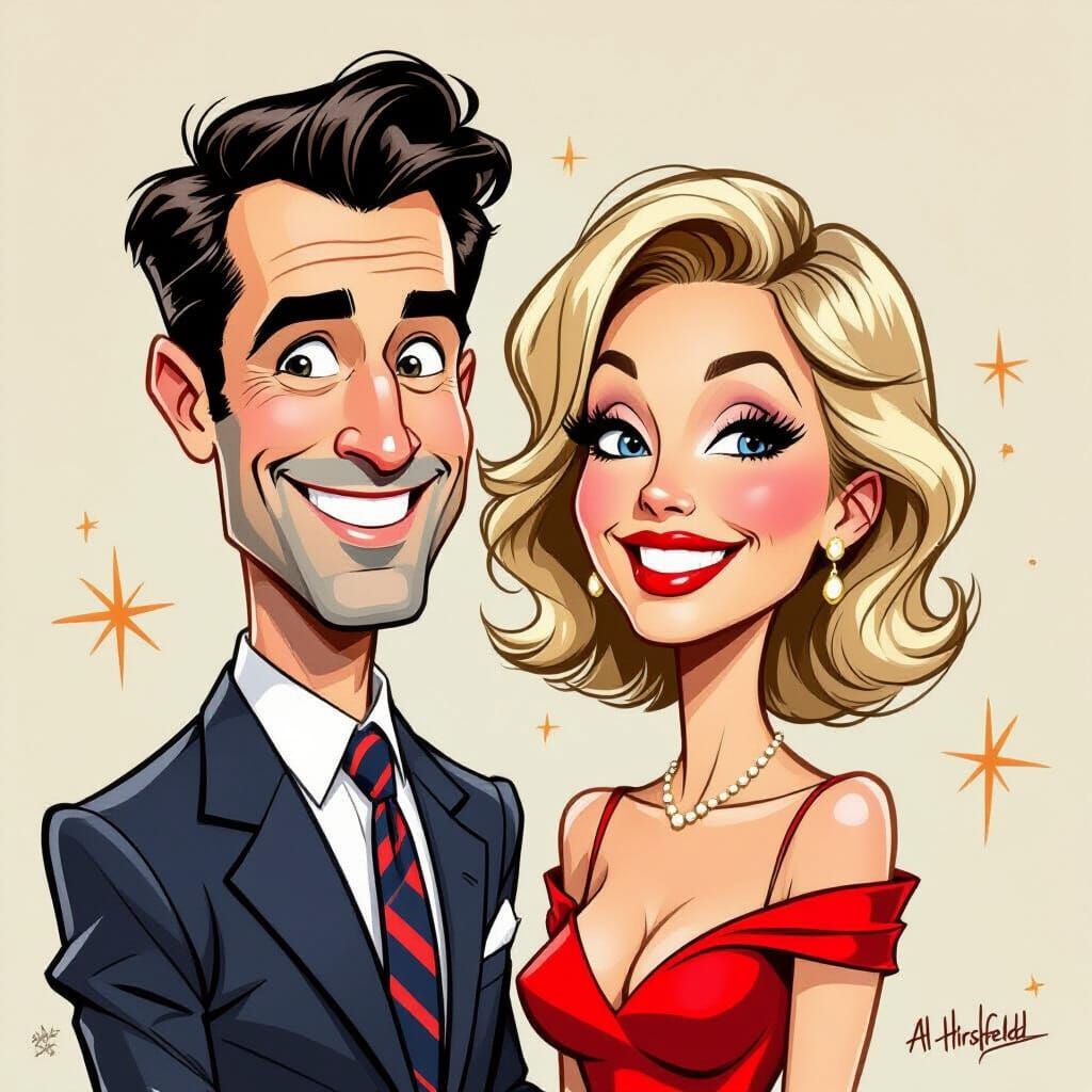 Whimsical Caricatures in Lively, Exaggerated Style