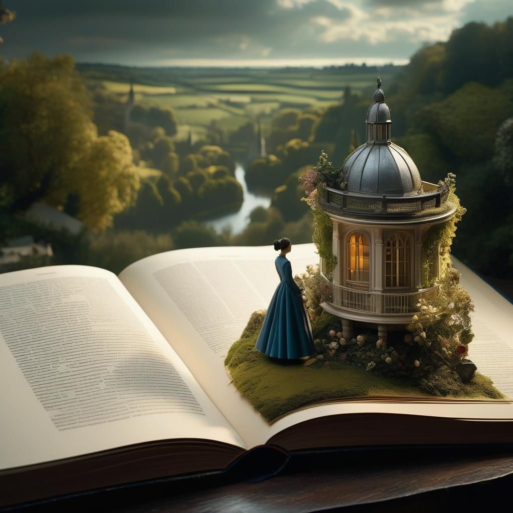 French Normandy Village Scene Escapes from Illusionary Story...