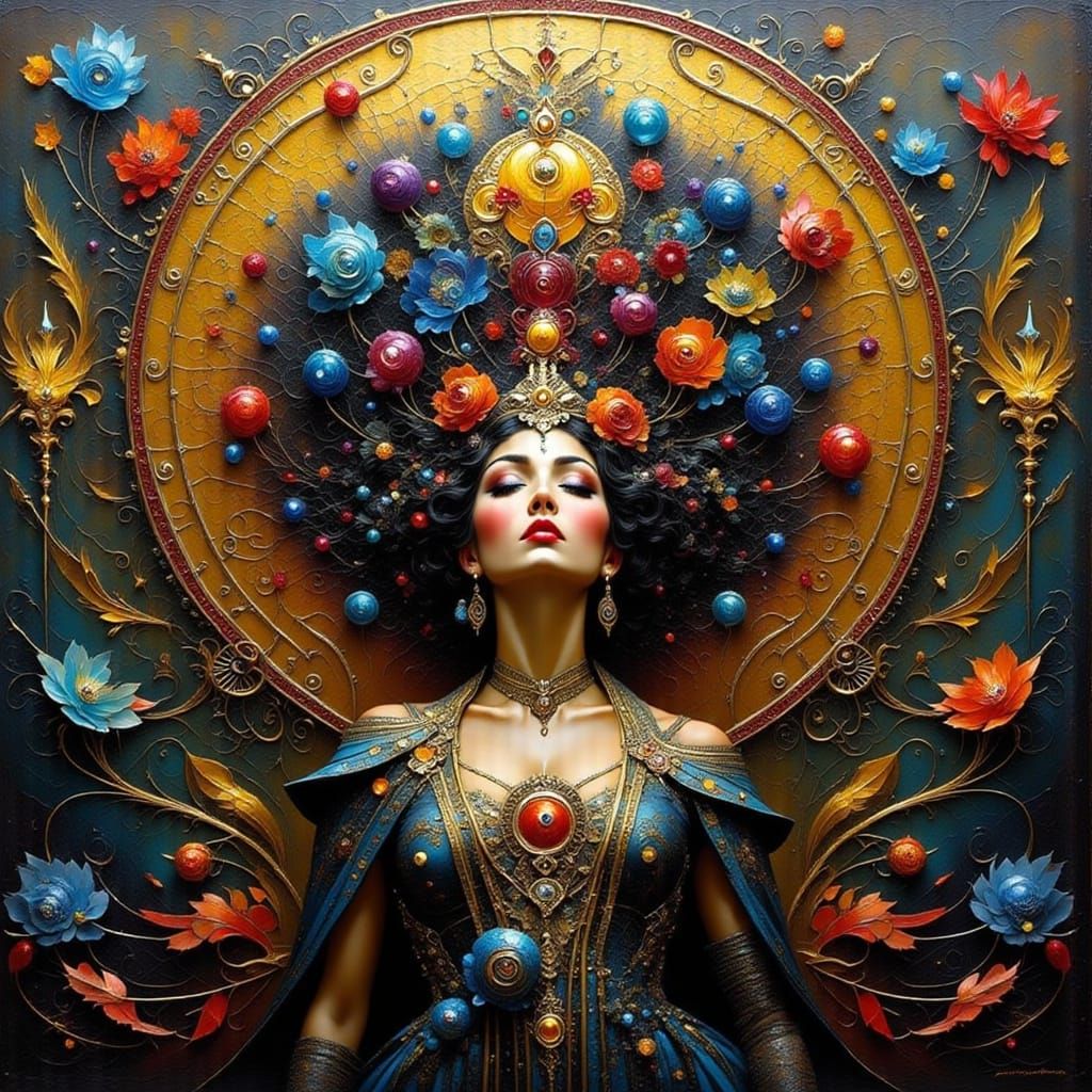 Impasto Divine Beauty with Textured Paint