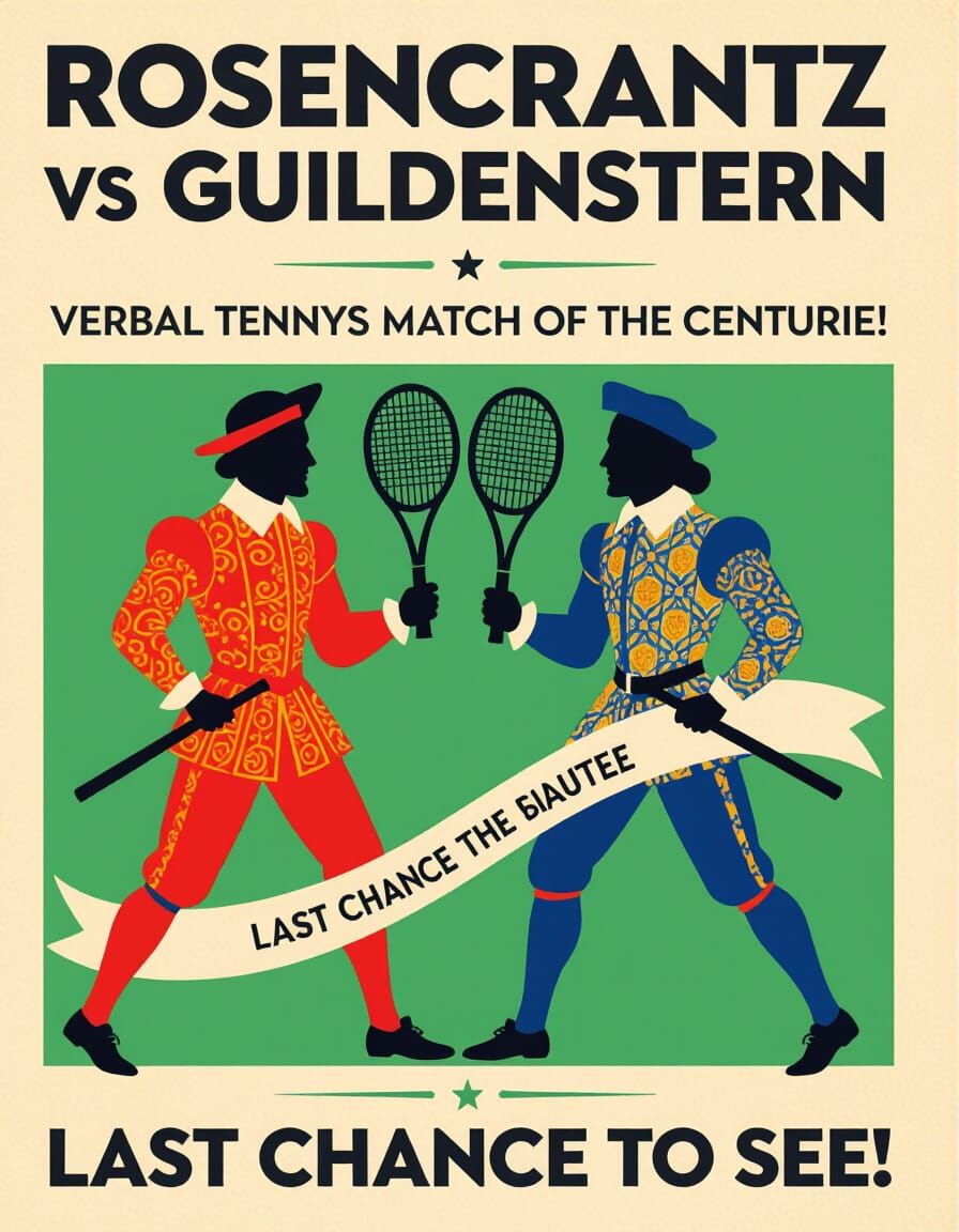 Rosencrantz vs Guildenstern Vintage Sports Poster