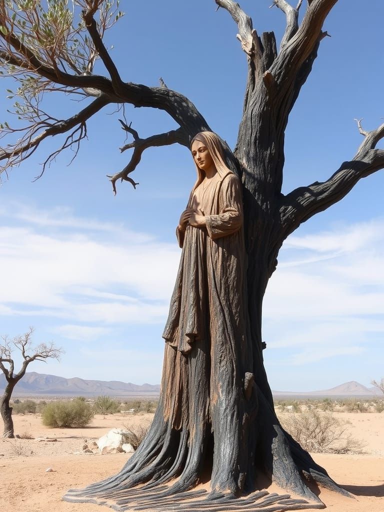 Statue Carved From an Olive Tree