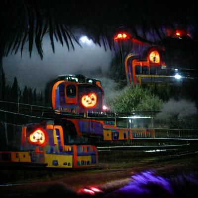 Mysterious Train Rides Through a Dark, Moonlit Night