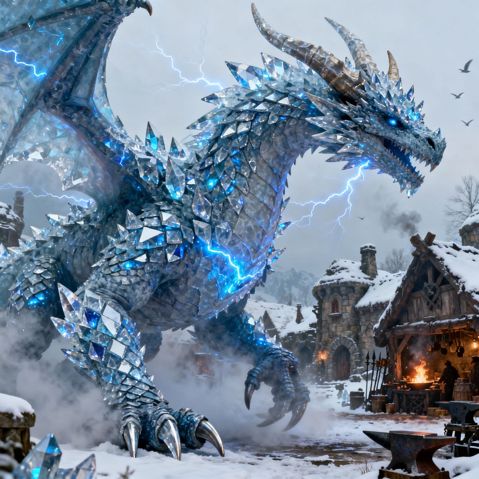Majestic Ice Wyvern in Winter Village