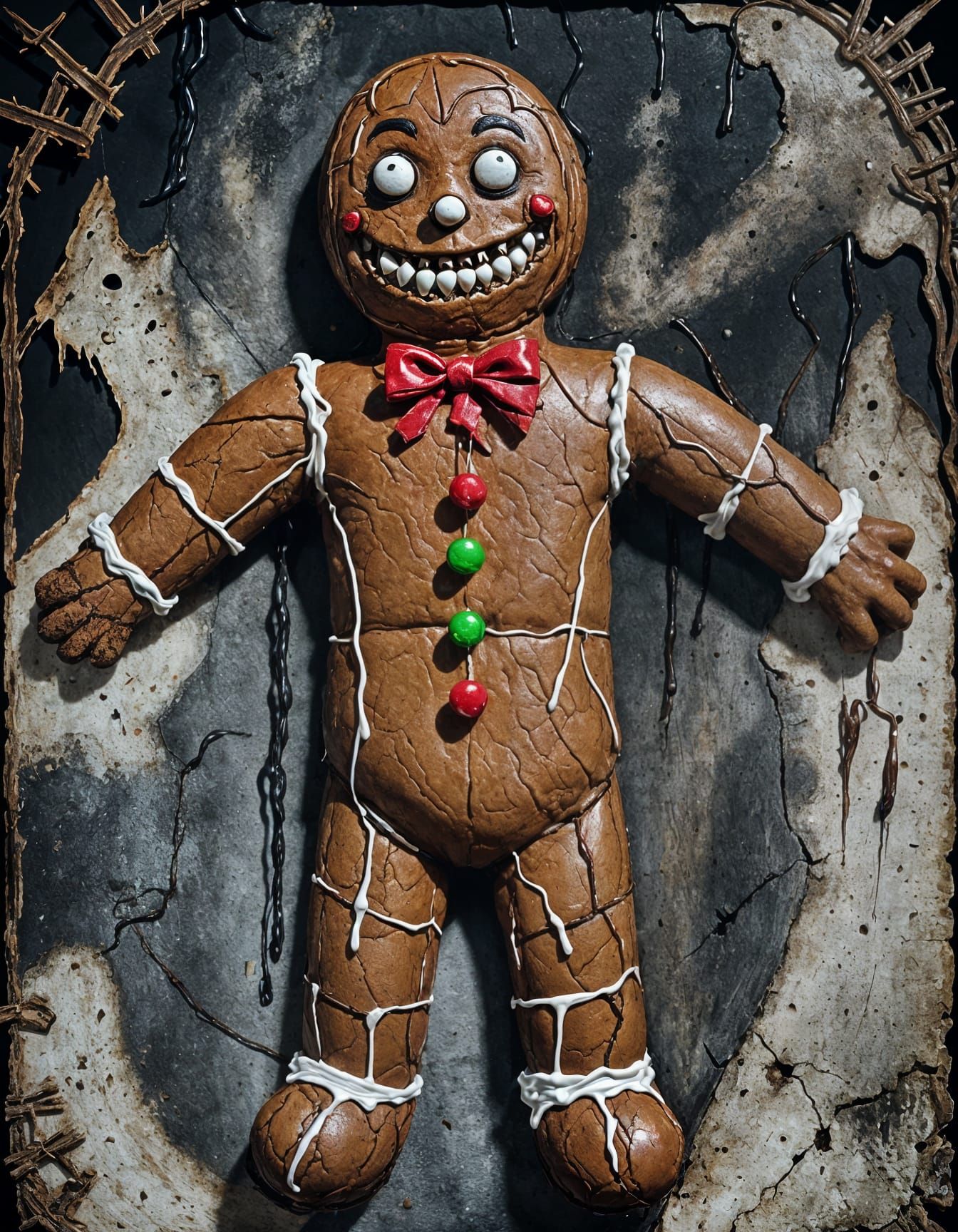 Cyberpunk-Style Gingerbread Man Descends into Christmas Horr...
