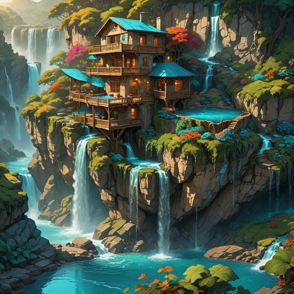 Surreal Cliffside Abode Hovers Above Turquoise Oasis