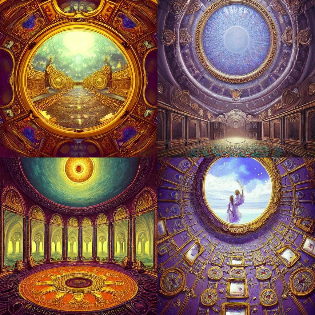 Bizarre, Dark Magic Chamber of Ornate Mirrors