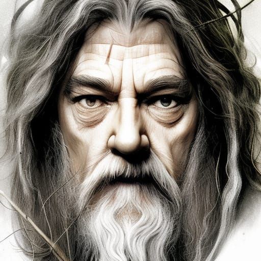 Ethereal Portrait of a Wizard in a Whimsical Hobbit Celebrat...