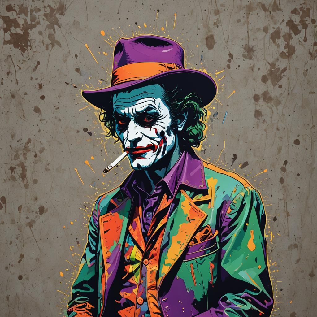 Joker in Triadic Colors, a Playful Pop Art Portrait