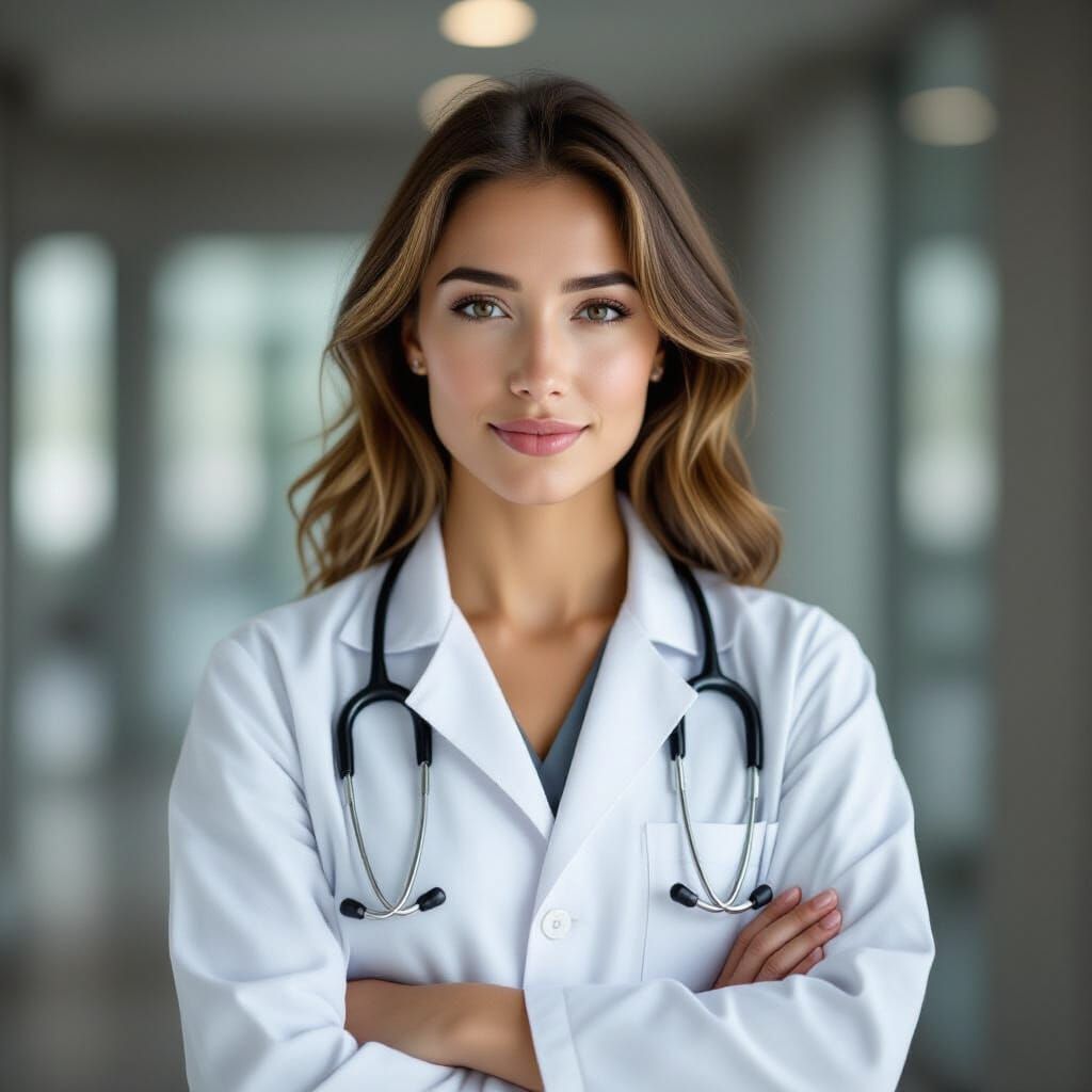 Confident Young Doctor Portrait in Vibrant Colors