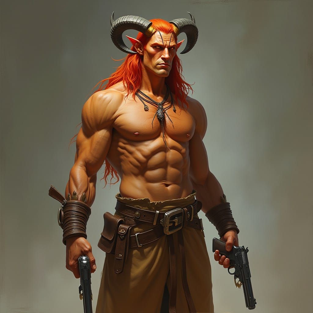 Cyberpunk-Inspired Humanoid with Subtle Demonic Aspects