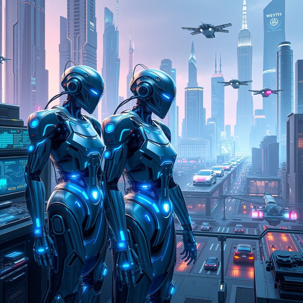 Futuristic Visionaries Unite in Harmony with Technology and...