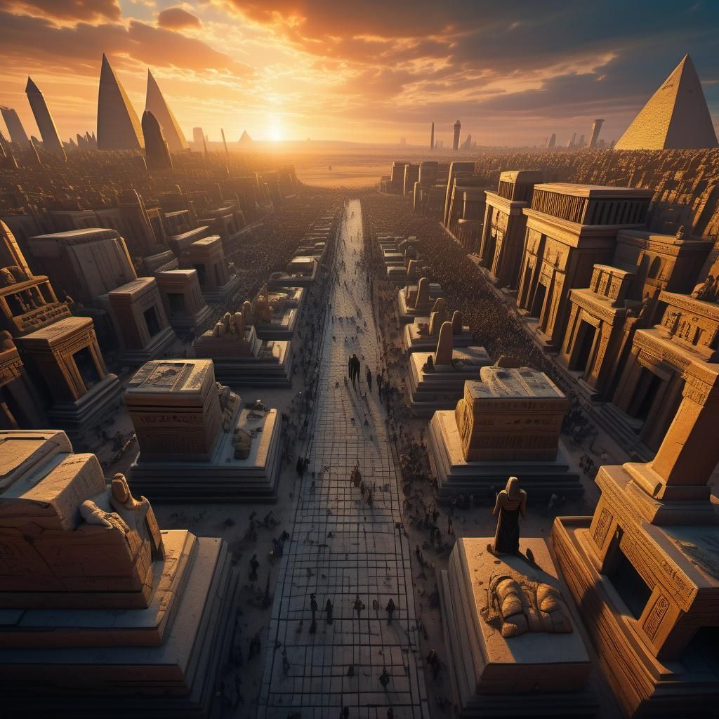 Epic Steampunk Egyptian Necropolis Panorama