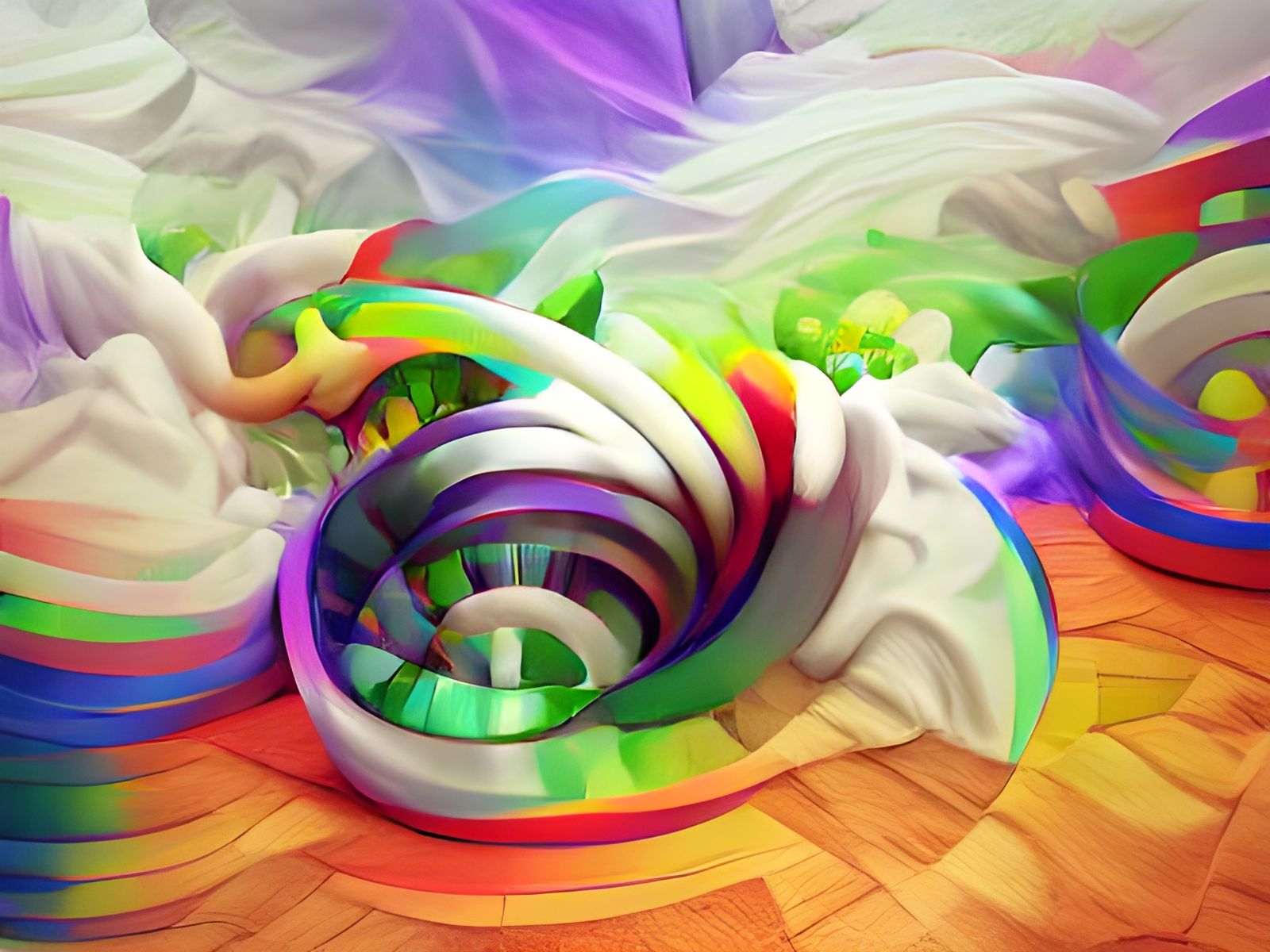 Vibrant Rainbow Swirls in an Abstract Psychedelic Dream