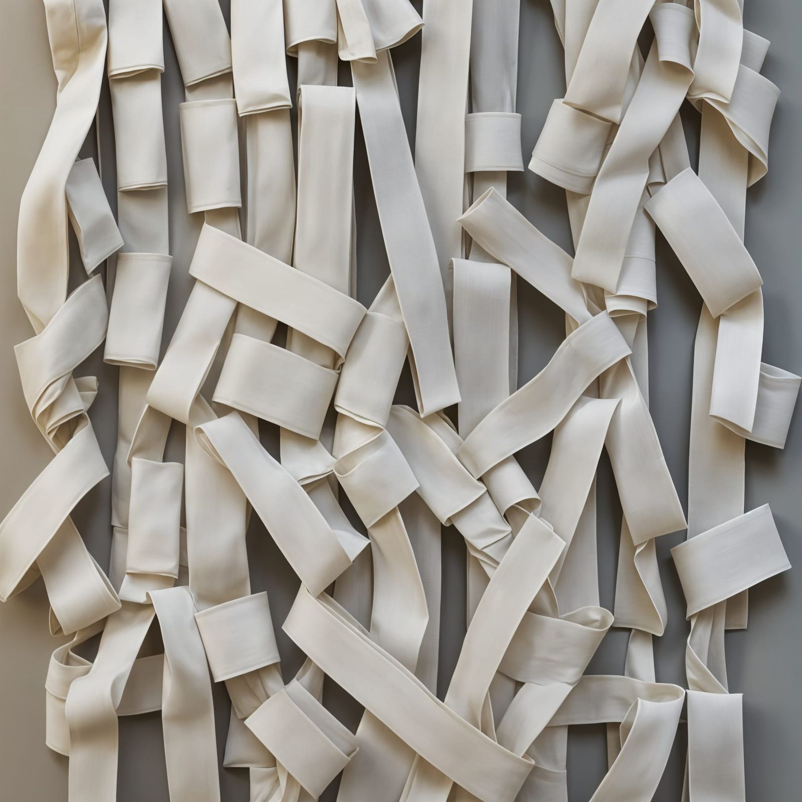 Woven Fabric Wall Hanging in White