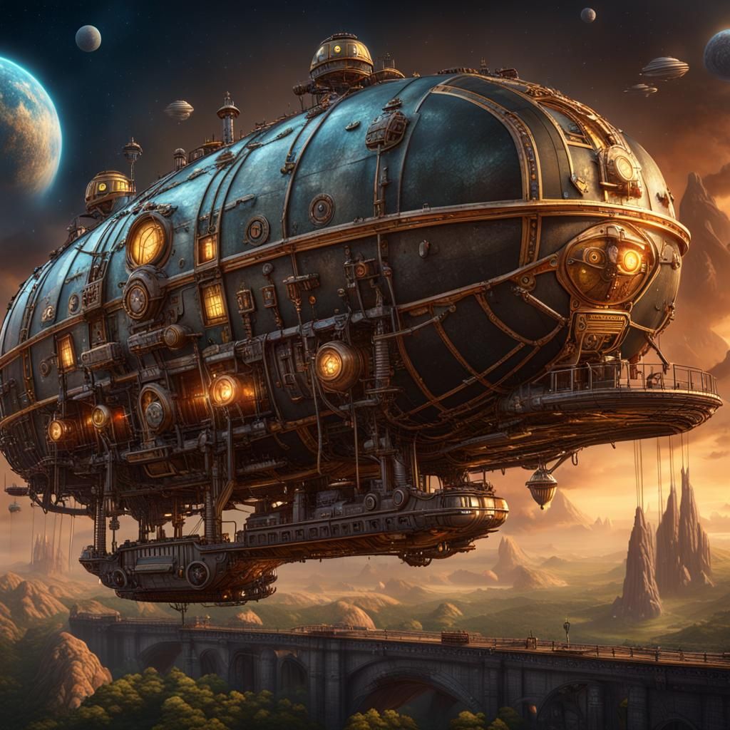 Steampunk Zeppelin Embarks on Cosmic Quest